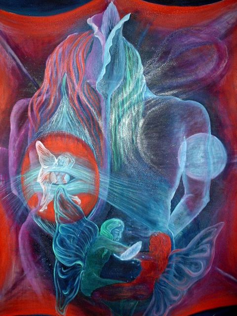 Georgia Papamichail  'Unification Of Angels', created in 2005, Original Mixed Media.