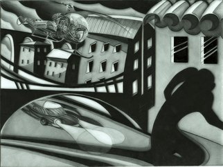 Geo Sipp: 'Fleeing the Scene in Algiers', 2012 Other Drawing, War.  Fleeing the Scene in Algiers is a drawing on grained glass, a preliminary work for my Wolves in the City project, an in progress graphic novel about the French- Algerian War.                        ...
