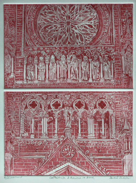Artist Jerry  Di Falco. 'Amiens Cathedral In Rose' Artwork Image, Created in 2013, Original Digital Art. #art #artist