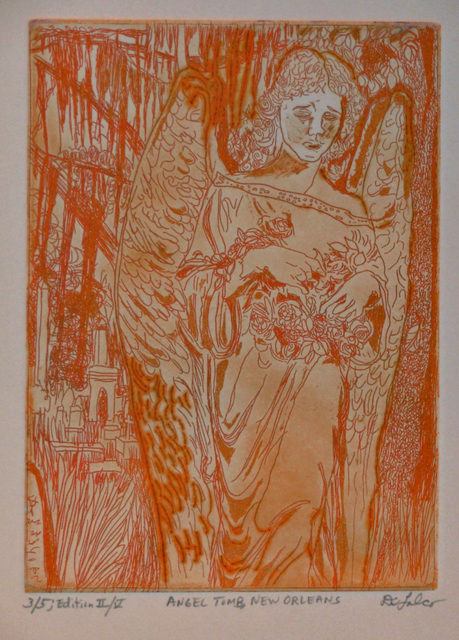 Artist Jerry  Di Falco. 'Angel Tomb In Orange' Artwork Image, Created in 2013, Original Digital Art. #art #artist