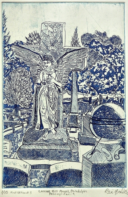 Artist Jerry  Di Falco. 'GRAVEYARD ANGEL' Artwork Image, Created in 2010, Original Digital Art. #art #artist