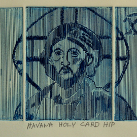 Jerry  Di Falco Artwork Havana Holy Card Hip, 2015 Intaglio, Christian