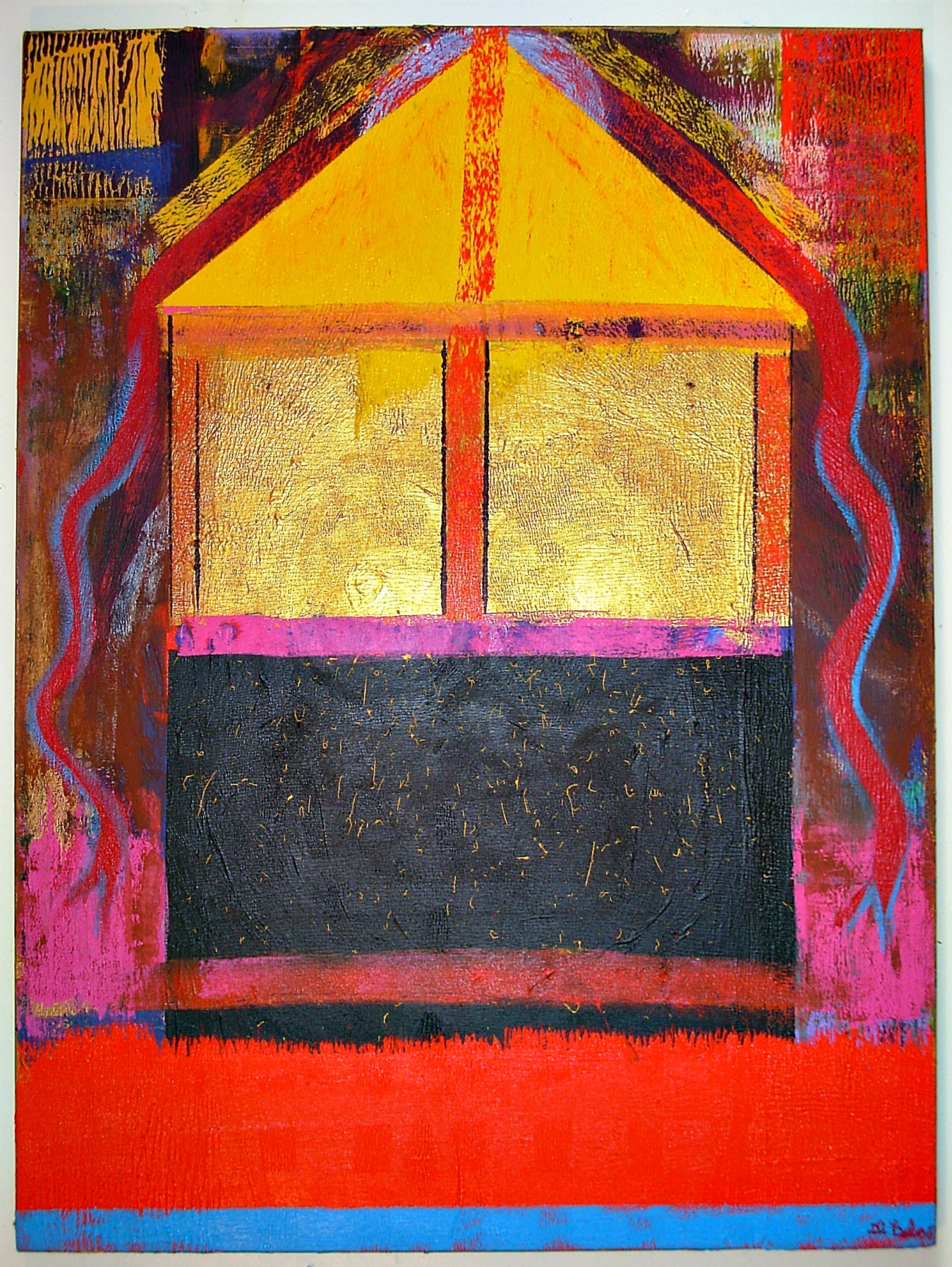 Jerry  Di Falco: 'House of The Blood Drinker', 2011 Acrylic Painting, Abstract. This abstract, geometric acrylic painting on canvas is related to Anne Rices novel, Blood and Gold, a story about Marius the Vampire. The work also relates to Shakespeares play Henry IV, Part 1, ACT III, SCENE I. My abstracted narrative examines the existence of real magic and liturgical magic. The ...