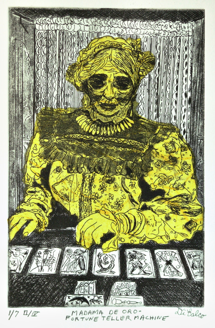 Artist Jerry  Di Falco. 'Madama De Oro     The Fortune Teller Machine' Artwork Image, Created in 2015, Original Digital Art. #art #artist