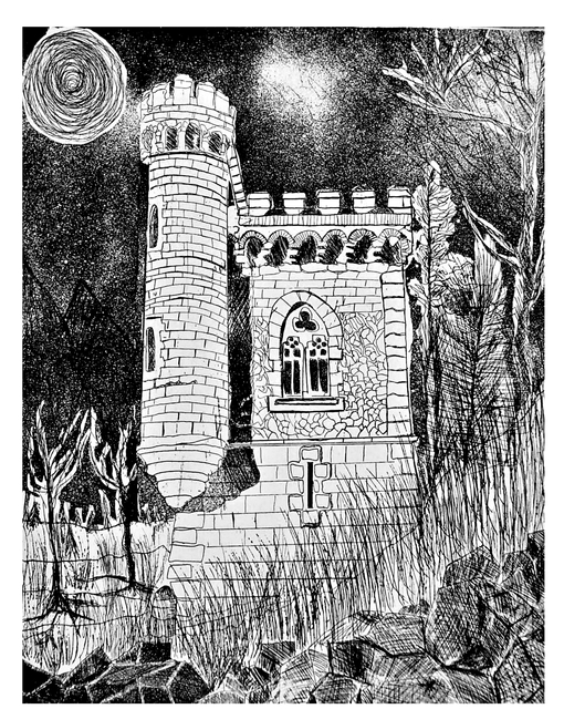 Artist Jerry  Di Falco. 'Montsegur And The Tower Of Magdalene' Artwork Image, Created in 2009, Original Digital Art. #art #artist