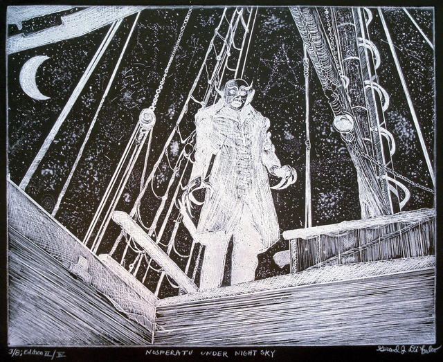 Artist Jerry  Di Falco. 'NOSFERATU UNDER NIGHT SKY' Artwork Image, Created in 2013, Original Digital Art. #art #artist