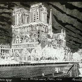 NOTRE DAME IN PARIS 1890   nuit By Jerry  Di Falco