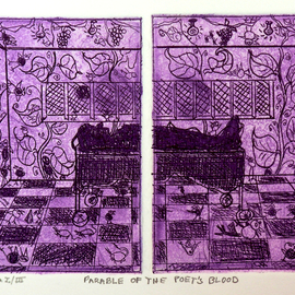 Jerry  Di Falco Artwork Parable of the Blood of the Poet, 2014 Etching, Psychedelic