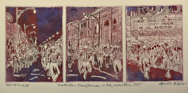 Jerry  Di Falco  'Parade In Red White And Blue', created in 2014, Original Watercolor.
