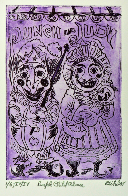 Jerry  Di Falco  'Purple Punch And Judy', created in 2016, Original Digital Art.