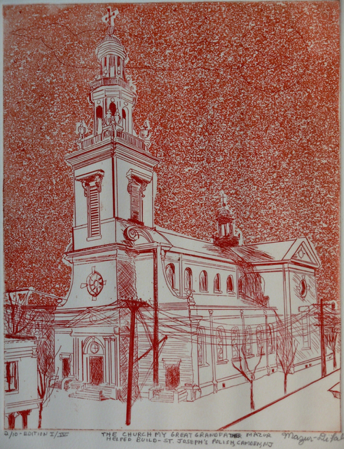 Jerry  Di Falco  'SAINT JOSEPHS POLISH CHURCH IN CAMDEN NEW JERSEY', created in 2012, Original Watercolor.