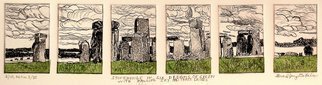 Jerry  Di Falco: 'STONEHENGE WITH FALLING SKY', 2012 Etching, Landmarks. The full title is, STONEHENGE IN SIX DEGREES OF GREEN WITH FALLING SKY AND THREE DRUIDS. Please note that this etching is shipped to the buyer without a frame or mat. This keeps the price reasonable and also allows the collector a wide range of choice in framing selection. For ...