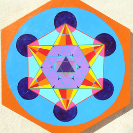 Jerry  Di Falco: 'Star of Solomons Meditation', 2009 Acrylic Painting, Kabbalah. Artist Description: Collection of Dr.  K.  T.  Kuehlwein, Philadelphia, Pennsylvania.  This painting was created as a meditation tool in which one is encouraged to study it until a trance overtakes herhim.  I used ancient color theories of the Middle East in combination with geometric patterns of Sacred Geometry.  This is ...