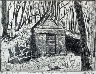 Jerry  Di Falco: 'TOMB OF WHITMAN IN CAMDEN ', 2012 Etching, Death. This etching is also from my series entitled MYSTERIOUS PLACES AND SACRED SPACES. Walt Whitman was the poet of Universalism and ushered into existence a new form of democratic mysticism for the common people. His work stressed equality between the races, sexes, classes, and religions . . . unlike any poet in the ...