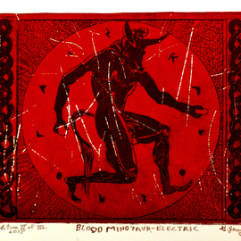 Jerry  Di Falco Artwork The Electric Blood Minotaur, 2015 Etching, Mythology