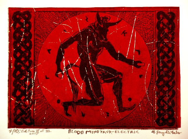 Artist Jerry  Di Falco. 'The Electric Blood Minotaur' Artwork Image, Created in 2015, Original Digital Art. #art #artist