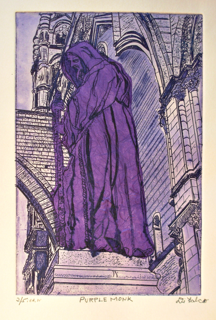 Jerry  Di Falco  'The Purple Monk Of Palermo', created in 2015, Original Watercolor.