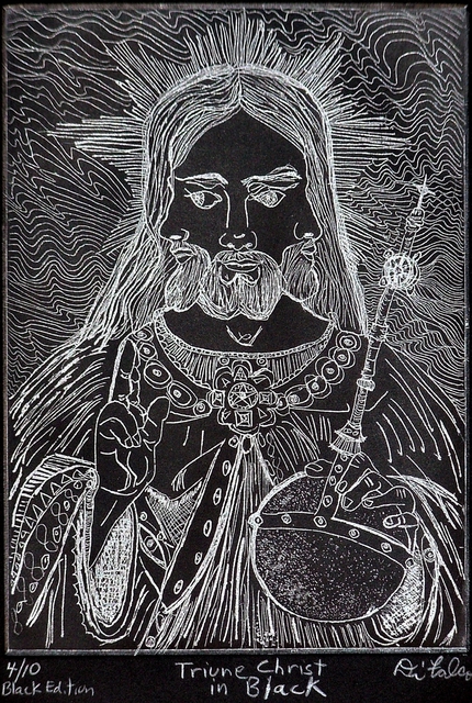 Artist Jerry  Di Falco. 'Triune Christ In Black' Artwork Image, Created in 2010, Original Digital Art. #art #artist