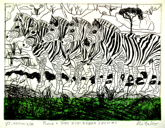 Artist Jerry  Di Falco. 'Zebra Show Number One' Artwork Image, Created in 2015, Original Digital Art. #art #artist