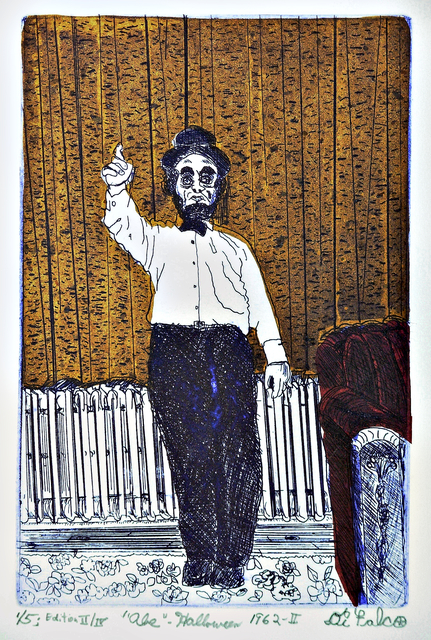 Artist Jerry  Di Falco. 'Abe On Halloween 1962' Artwork Image, Created in 2018, Original Digital Art. #art #artist