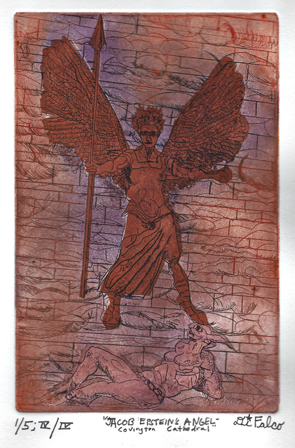 Jerry  Di Falco  'Angel Covington Cathedral', created in 2018, Original Watercolor.