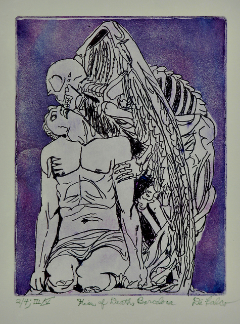 Jerry  Di Falco  'Barcelona Kiss Of Death Iii', created in 2018, Original Watercolor.