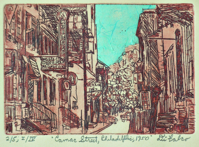Jerry  Di Falco  'Camac Street In 1950', created in 2018, Original Watercolor.