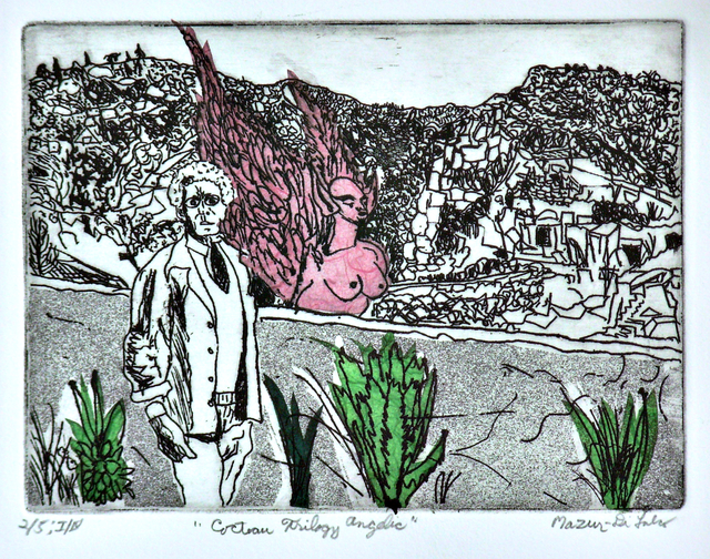 Jerry  Di Falco  'Cocteau Trilogy Angelic', created in 2019, Original Watercolor.