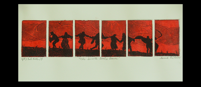 Jerry  Di Falco  'Dance From The Seventh Seal', created in 2018, Original Watercolor.