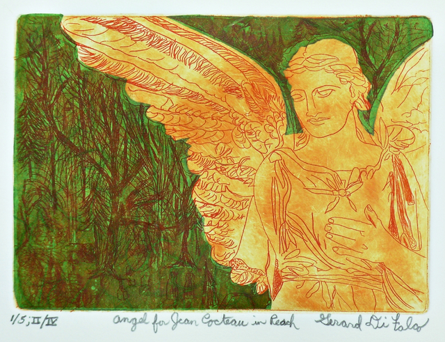 Jerry  Di Falco  'Jean Cocteau Angel Peach', created in 2017, Original Digital Art.