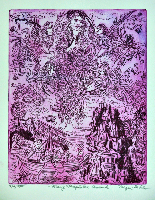 Jerry  Di Falco  'Mary Magdalene Ascends', created in 2019, Original Watercolor.