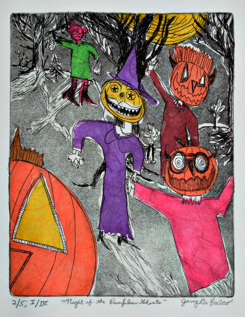 Artist Jerry  Di Falco. 'Night Of Pumpkin Ghosts' Artwork Image, Created in 2018, Original Digital Art. #art #artist