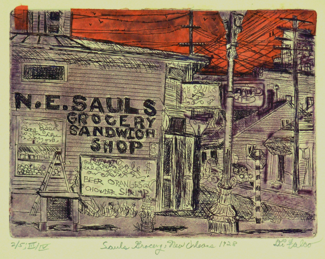 Jerry  Di Falco  'Sauls Grocery 1928', created in 2019, Original Watercolor.