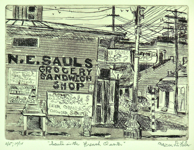 Jerry  Di Falco  'Sauls In The French Quarter', created in 2019, Original Watercolor.