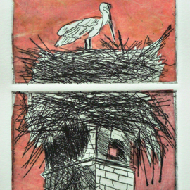 segovia stork two By Jerry  Di Falco