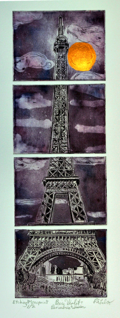 Artist Jerry  Di Falco. 'Violet Paris' Artwork Image, Created in 2020, Original Digital Art. #art #artist