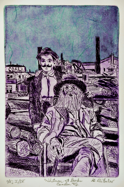 Artist Jerry  Di Falco. 'Walt Whitman At Camden Docks' Artwork Image, Created in 2018, Original Digital Art. #art #artist