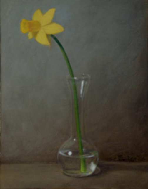 Artist Karen Parker. 'Yellow Daffy' Artwork Image, Created in 2007, Original Painting Oil. #art #artist