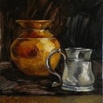Copper Pot And Silver Mug, George Grant