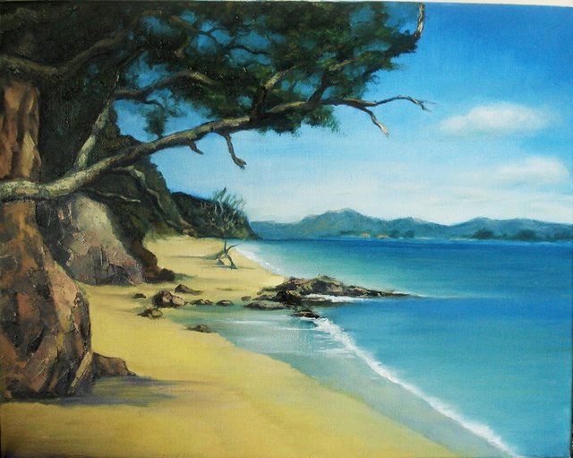 Artist George Grant. 'Coromandel Island Nz' Artwork Image, Created in 2016, Original Painting Acrylic. #art #artist