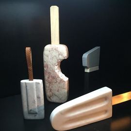 Gilbert Loutfi: 'The coolest pop', 2021 Marble Sculpture, Cuisine. Artist Description: A set of three marble sculptures with the following dimensions 9x28x3, 8x32x4 and 7x22x2.  A real eye catcher in your space ...