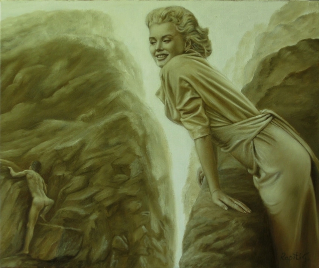 Rapiti Giovanni  'The Climber', created in 2008, Original Painting Oil.
