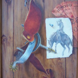 Georgina Love: 'Rodeo Dreams  Prize Money', 2006 Oil Painting, Still Life. Artist Description:  What cowboy dreams are made of!  This trompe l'oeil took 