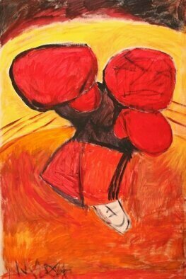 Mikhey Chikov: 'favorite', 2023 Acrylic Painting, Sports. Inspired by Mike Tyson and Mark Rothko. Red and yellow, power and victory. About special features of tough man s with rough life. ...