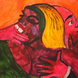 Mikhey Chikov: 'tango', 2022 Acrylic Painting, Dance. Artist Description: Passion, dance, fun and anticipation. ...