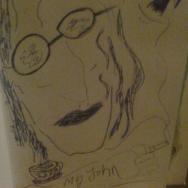 Garth Alamangos: 'Instant Karma', 2015 Marker Drawing, Expressionism. Artist Description:  this is a quick rendition of my admiration of our late john lennon ...