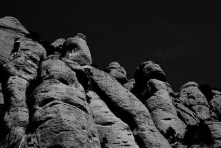 Glen Sweeney: 'giants bw', 2013 Black and White Photograph, Mountains. Stone giants, waiting, watching, eroded only by time. A rock face in Spain, look carefully and you will see the giants hiding in plain sight. ...