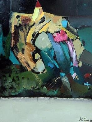 Areshidze George: 'castle', 2013 Oil Painting, Abstract.   very expressive artwork   ...
