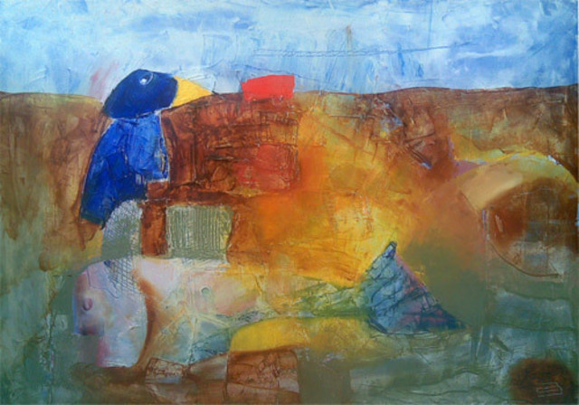 Artist Areshidze George. 'Penguin In The Desard' Artwork Image, Created in 2008, Original Drawing Other. #art #artist