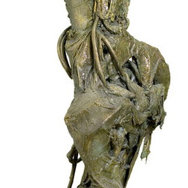 Lila Goldner: 'water angel', 2004 Other Sculpture, Visionary. Artist Description:  women figure growing out of water, construction of diff. materials and ready mades, alabaster, rubber, metal, fabric. . ...